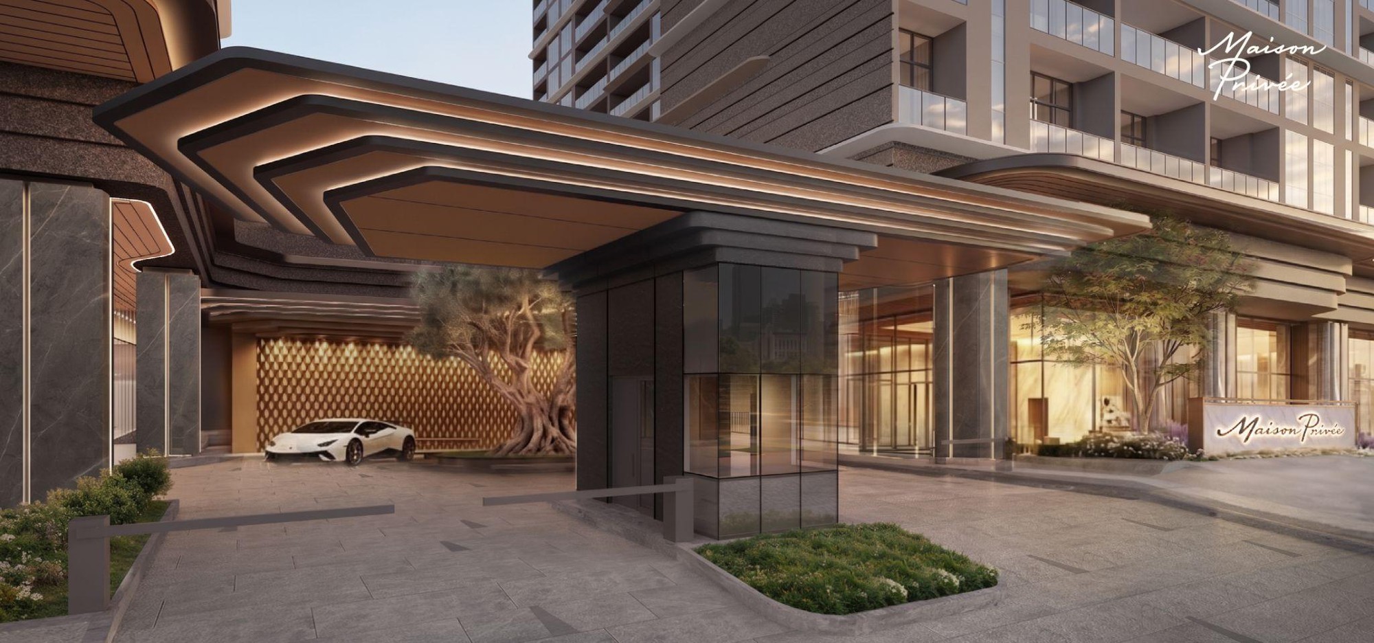 Phối cảnh garage siêu xe độc bản của Maison Privée, lần đầu tiên xuất hiện tại một dự án căn hộ cao cấp ở Hà Nội.